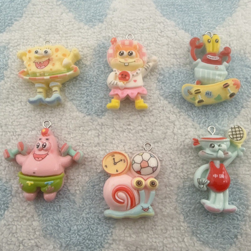 Gaming Accessories Gifts - 10개 만화 캐릭터 레진 펜던트, DIY