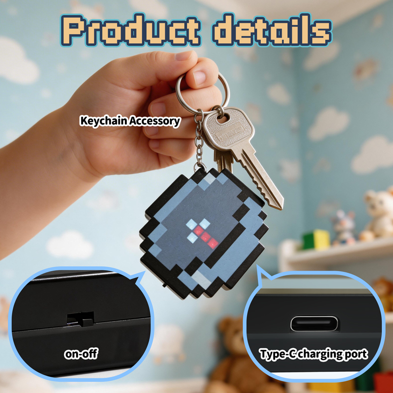 Gaming Accessories Girly - 2026 신형 충전식 픽셀 나침반 열쇠고리