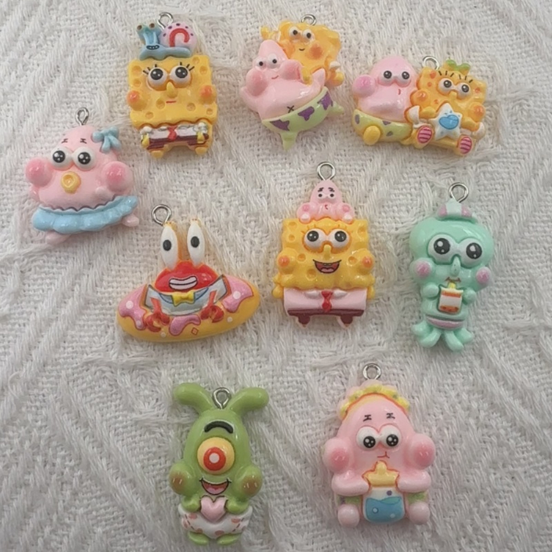 Gaming Accessories Gifts - 10개 만화 캐릭터 레진 펜던트, DIY