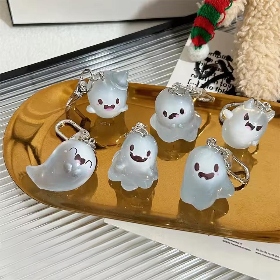 Gaming Accessories Gifts - 할로윈 젤리 유령 열쇠고리, 3차원 만화