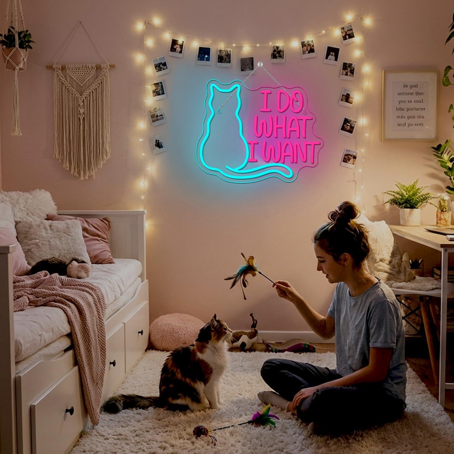 고양이 네온사인 USB 조광 LED 네온 조명 - 침실 - Gaming Accessories Shop 리뷰 및 가격