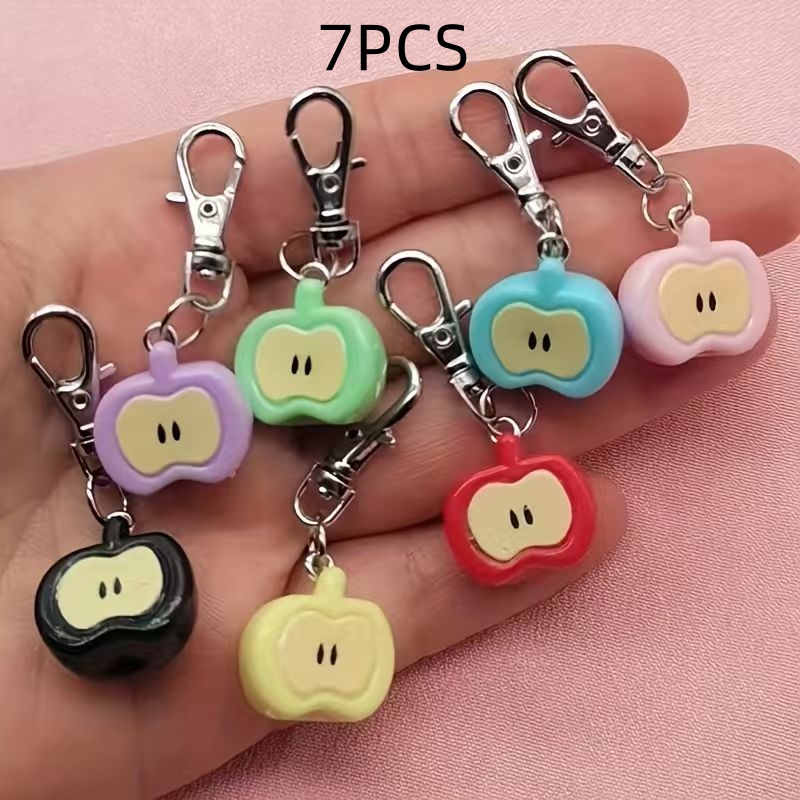 7개의 레진 모조 애플 키체인, 가방 및 휴대폰 액세서 - Gaming Accessories Gifts 리뷰 및 가격